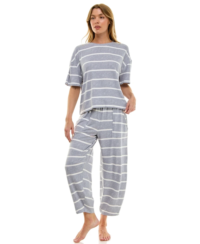 Roudelain Women's Boxy T-Shirt and Barrel Leg Pants Set