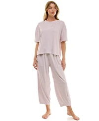 Roudelain Women's Boxy T-Shirt and Barrel Leg Pants Set