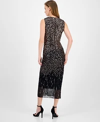 Anne Klein Women's Sequin Sleeveless Midi Sheath Dress