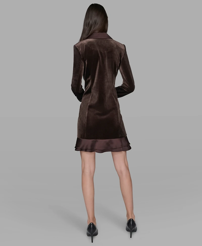Karl Lagerfeld Paris Women's Velvet Blazer Dress