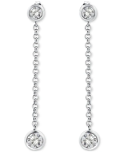 Giani Bernini Round Bezel Set Stone Drop Earrings (2-3/8 ct. t.w.) in Sterling Silver, Macy's Exclusive