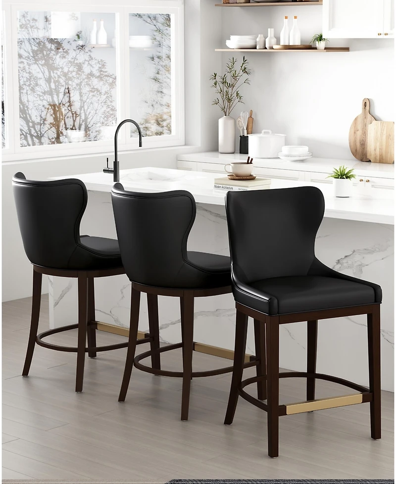 Manhattan Comfort Blair 40.9" Leatherette Upholstered Counter Stool