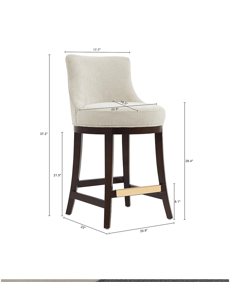Manhattan Comfort Lucia 37.2" Chenille Upholstered Counter Stool