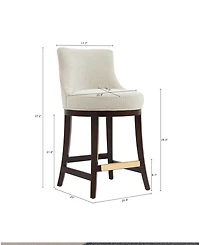 Manhattan Comfort Lucia 37.2" Chenille Upholstered Counter Stool