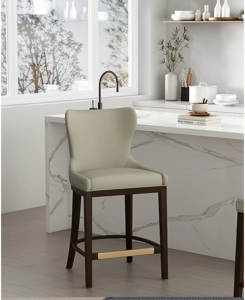 Manhattan Comfort Blair 40.9" Leatherette Upholstered Counter Stool