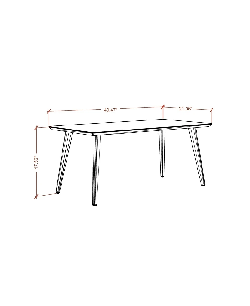 Manhattan Comfort Utopia 17.52" Wood Low Rectangle Coffee Table