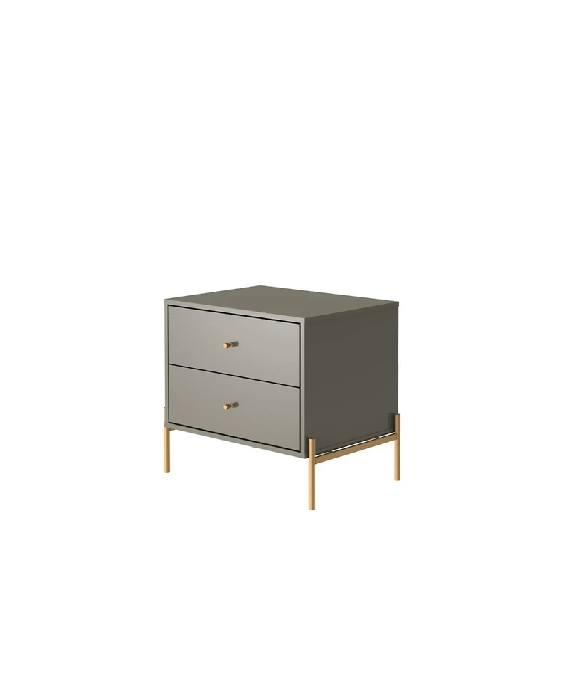 Manhattan Comfort Jasper 22.08" Wood 2-Drawer Nightstand