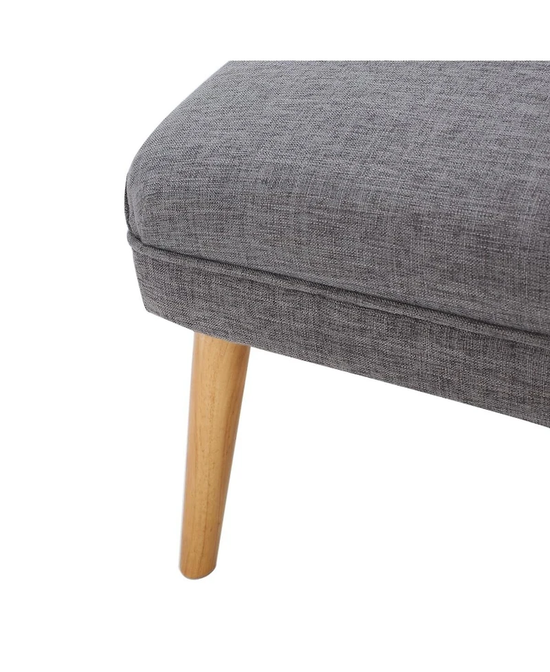 The Pop Home Upholstered Bench with Wood Legs, 38'' Small Accent Bench for Entryway or Bedroom-The Pop Home