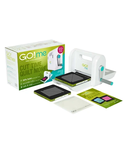 Go! Me Fabric Cutter Starter Set – Portable & Lightweight Fabric Cutter for Quilting & Sewing | Includes 2 Dies, Patterns & Carrying Handle | C