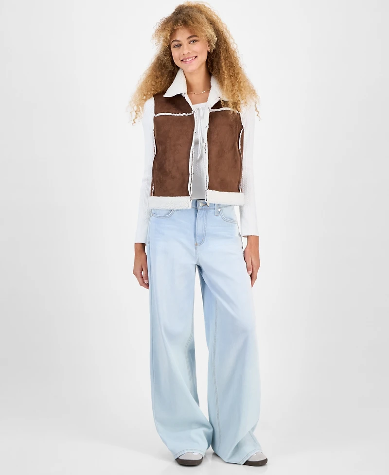Self Esteem Juniors' Faux-Shearling Vest