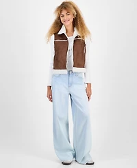 Self Esteem Juniors' Faux-Shearling Vest