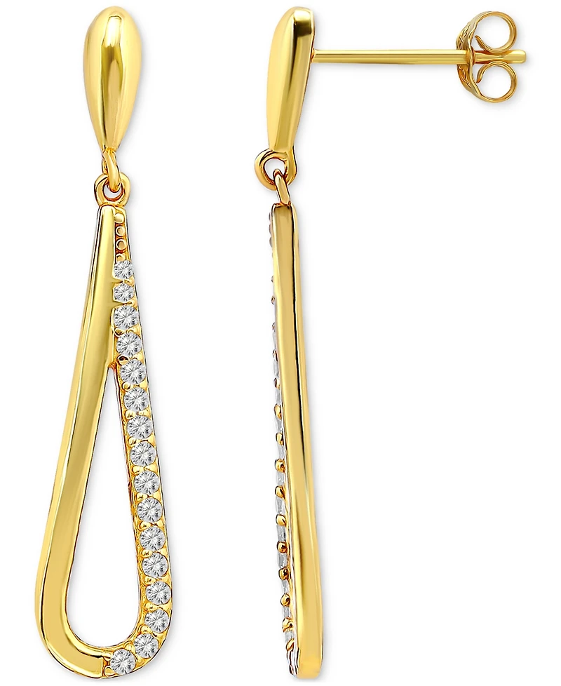 Giani Bernini Round Drop Earrings (3/8 ct.t.w) in 18K Gold Plated Sterling Silver, Macy's Exclusive