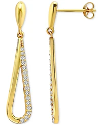Giani Bernini Round Drop Earrings (3/8 ct.t.w) in 18K Gold Plated Sterling Silver, Macy's Exclusive