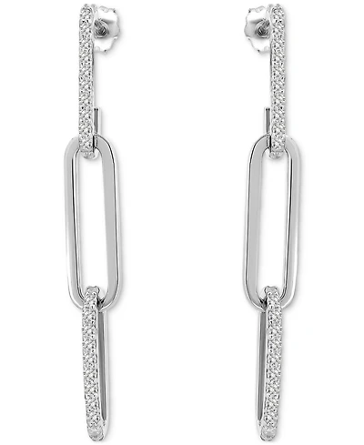 Giani Bernini Link Drop Earrings (3/8 ct. t.w.) in Sterling Silver, Macy's Exclusive