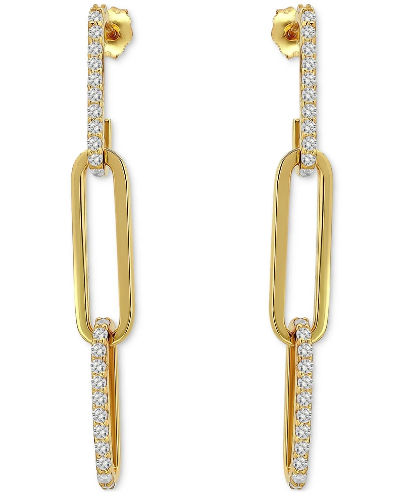 Giani Bernini Link Drop Earrings (3/4 ct. t.w.) in Gold Plated Sterling Silver, Macy's Exclusive