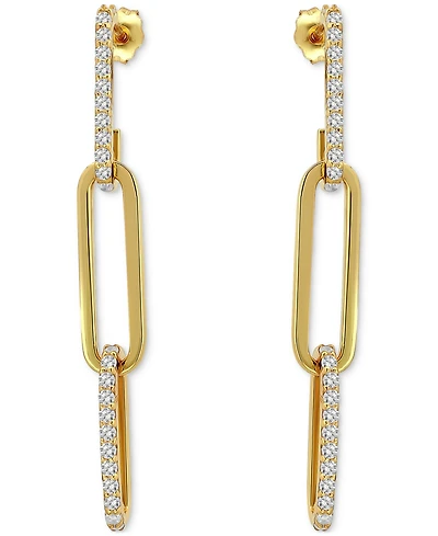 Giani Bernini Link Drop Earrings (3/4 ct. t.w.) in Gold Plated Sterling Silver, Macy's Exclusive