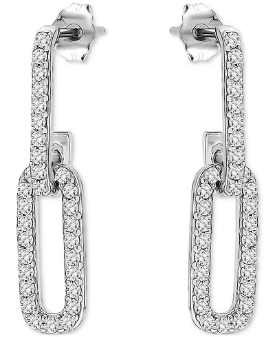 Giani Bernini Link Drop Earrings (7/8 ct. t.w.) in Sterling Silver, Macy's Exclusive