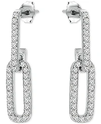 Giani Bernini Link Drop Earrings (7/8 ct. t.w.) in Sterling Silver, Macy's Exclusive