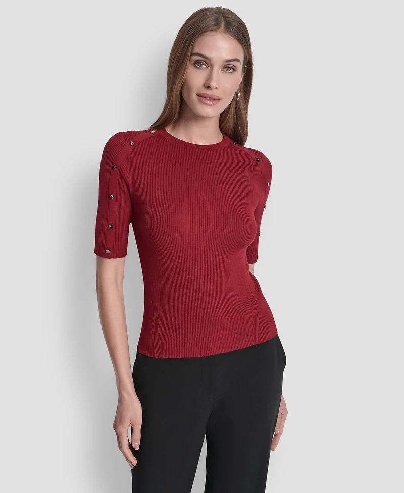 Dkny Petite Short Sleeve Sweater