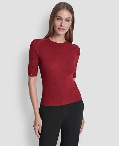 Dkny Petite Short Sleeve Sweater