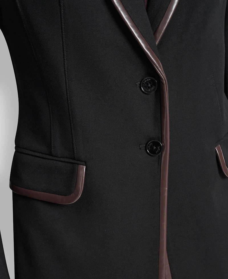 Dkny Petite 2-Button Notch Collar Ponte Jacket