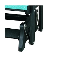 American Furniture Classics Double Glider with Center Table in Aruba Blue and Black