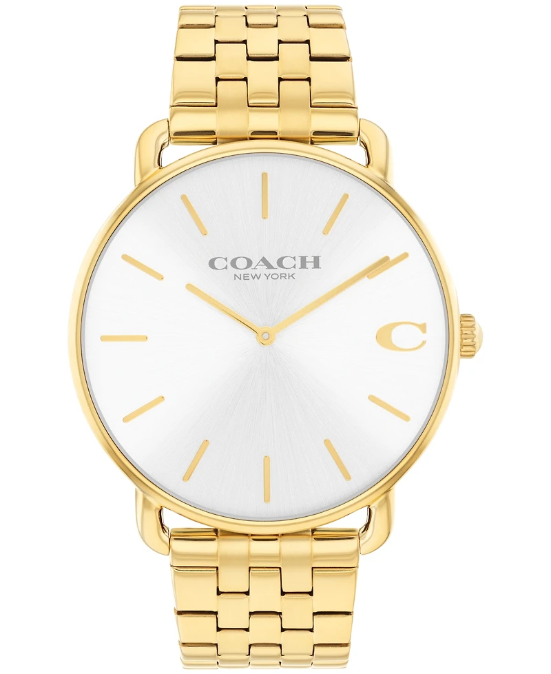 Coach Men's Elliot Gold Tone Stainless Steel Bracelet Watch, 43mm