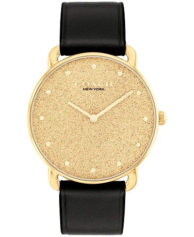 Coach Women's Elliot Black Leather Strap Watch, 36mm