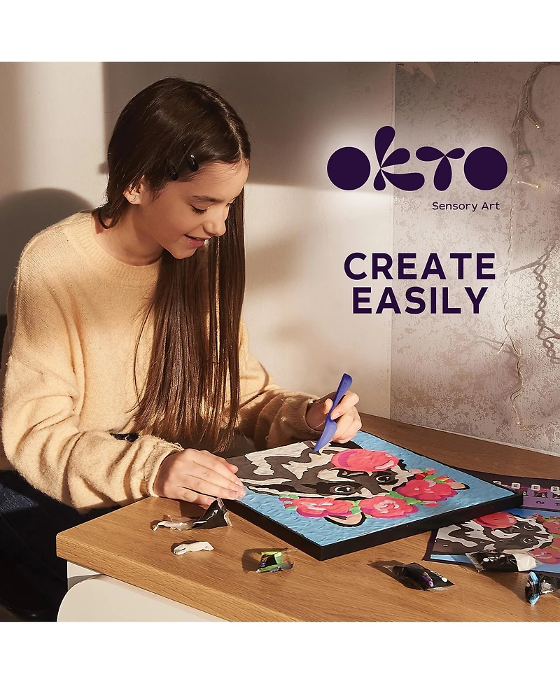Okto Clay-by-Numbers Kit – “Raccoon” (11.4” x 11.4”)