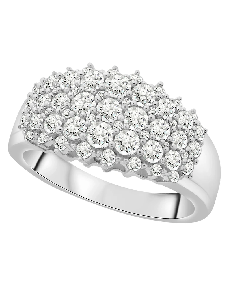Diamond Cluster Ring (1 ct. t.w.) in 14k White Gold