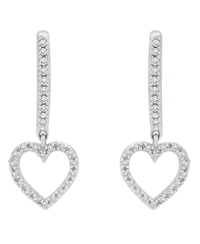 Diamond Heart Earrings (1/8 ct.t.w.) in 10k White Gold