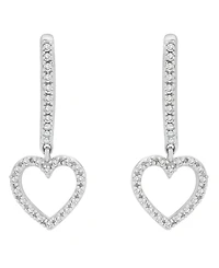 Diamond Heart Earrings (1/8 ct.t.w.) in 10k White Gold
