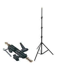 Manfrotto 9' Basic Black Lightstand, 4 Section, 5/8 Stud with 1/4"x20 Tip (#3333)