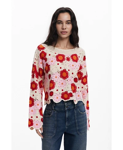 Desigual Women's Multicolor crochet top