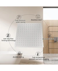 gaomon Bathroom Shower Faucet Set, 12 Inch Rainfall Shower Head With Handheld Combo, Wall Mounted Shower System Shower Fixtures With Pressure-Balanced
