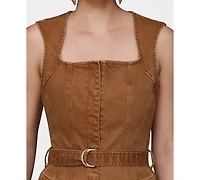Avec Les Filles Women's Square Neck Culotte Jumpsuit