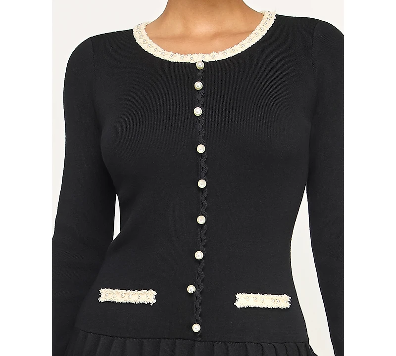 Invitee Juniors' Long Sleeve Crew Neck Sweater Dress