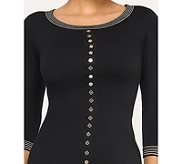 Invitee Juniors' 3/4-Sleeve Crewneck Sweater Dress