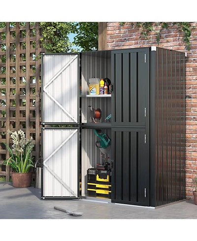 Aecojoy Outdoor Storage Cabinet Waterproof with Shelves, Vertical Tall Sheds