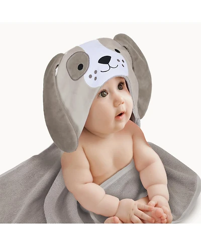 Lambs & Ivy Baby Baby/Infant Luxury Cotton Terry Dog/Puppy Hooded Bath Towel