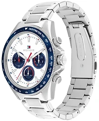 Tommy Hilfiger Men's Multifunction Silver Tone Stainless Steel Bracelet Watch, 44mm
