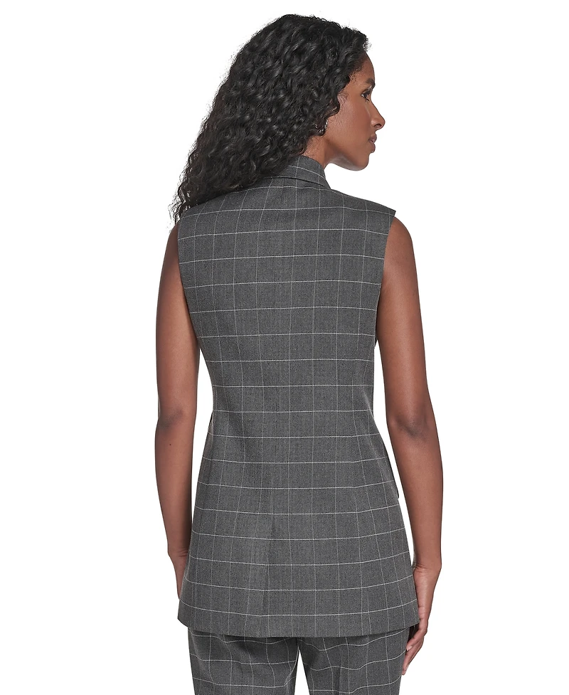 Calvin Klein Women's Windowpane Cuff Vest
