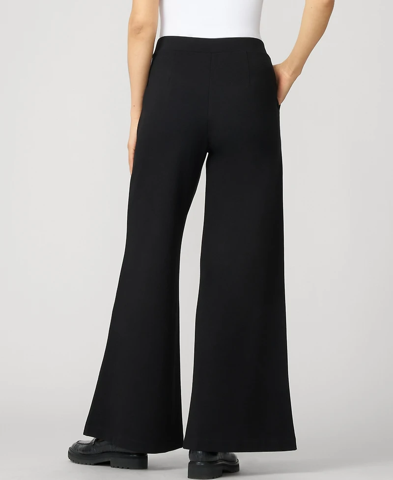 Cable & Gauge Women's Pleated Wide Leg Stretch Trouser