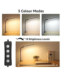 Lepro Clip-on Led Desk Lamp, Dimmable Usb-Powered with 3 Color Modes 10 Brightness, 360°Adjustable Gooseneck