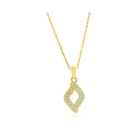 Simona Sterling Silver, Pave Cz Marquise Necklace & Earrings Set