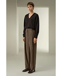 Lilysilk Women's Ribbed Cashmere Polo Sweater