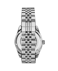 Stuhrling Datemaster Ii Men s Swiss Automatic 42mm Stainless Steel Watch, Silver Dial, Fluted Bezel, Day & Date, 100M Water Resistant