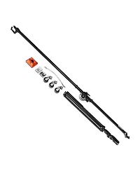 Manfrotto 025BS Super Boom Arm with Pivoting Clamp 123, Counter Weight 022, Cable Clips and Cine Stand 008 with Casters, Black Anodized