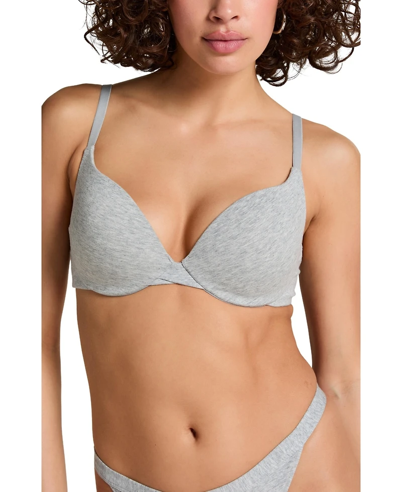 Hunkemoller Women's Cotton Padded Underwired Push-Up Bra