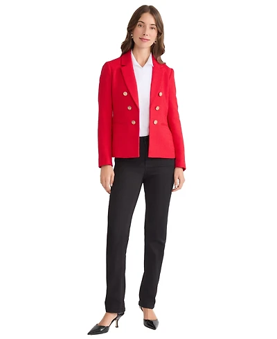 Jones New York Petite Double Breasted Long Sleeves Jacket